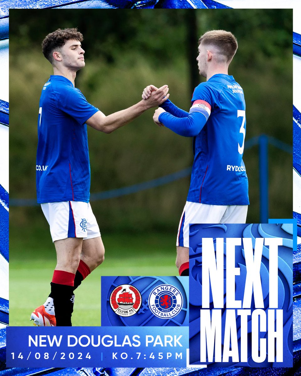 Rangers Academy (@rfc_youth) on Twitter photo π
Next Up | <a href="/SPFLTrust/">SPFL Trust</a> Trophy
π Rangers B are back in action on Wednesday night in the <a href="/SPFLTrust/">SPFL Trust</a> Trophy as they take on Clyde.
ποΈ Secure your tickets: rng.rs/3yGFwqj π
Next Up | <a href="/SPFLTrust/">SPFL Trust</a> Trophy
π Rangers B are back in action on Wednesday night in the <a href="/SPFLTrust/">SPFL Trust</a> Trophy as they take on Clyde.
ποΈ Secure your tickets: rng.rs/3yGFwqj