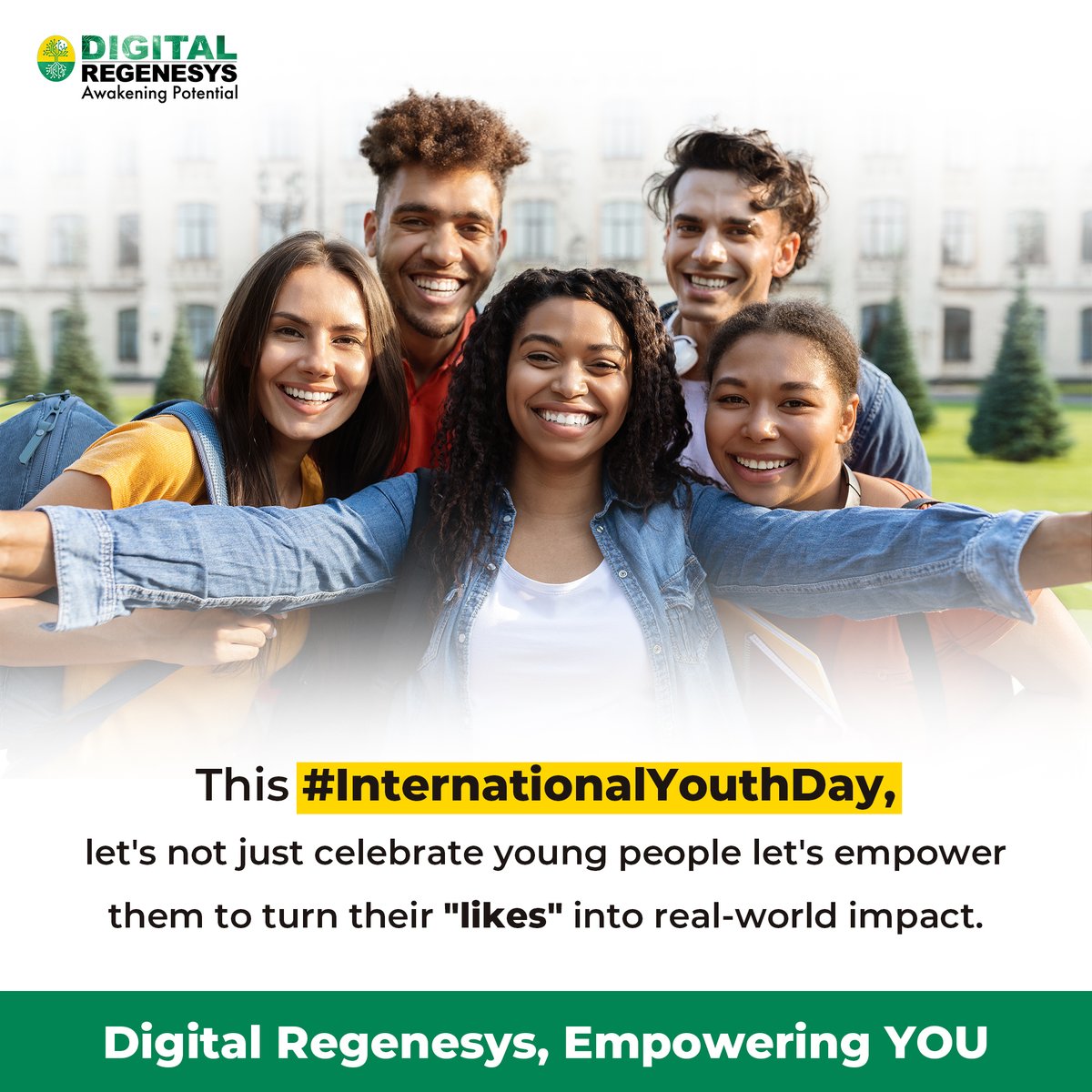 DigiRegenesys's tweet image. Happy International Youth Day to all the incredible young minds shaping our world!

#DigitalRegenesys #YouthDay #Youngmind #Learning #Growth #Impact #Empower