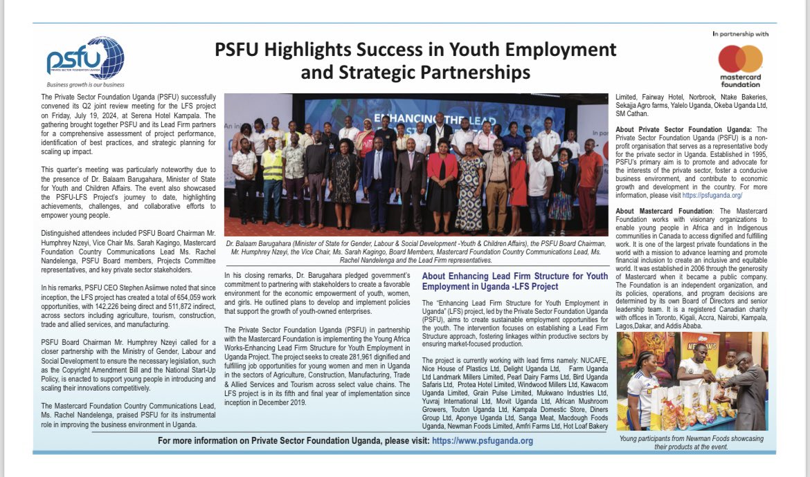 Happy #InternationalYouthDay2024. 

Grab a copy of the <a href="/newvisionwire/">The New Vision</a> and read about how the LFS project has created dignified and fulfilling work opportunities for the young men and women in Uganda 

#YoungAfricaWorks #YouthEmployment