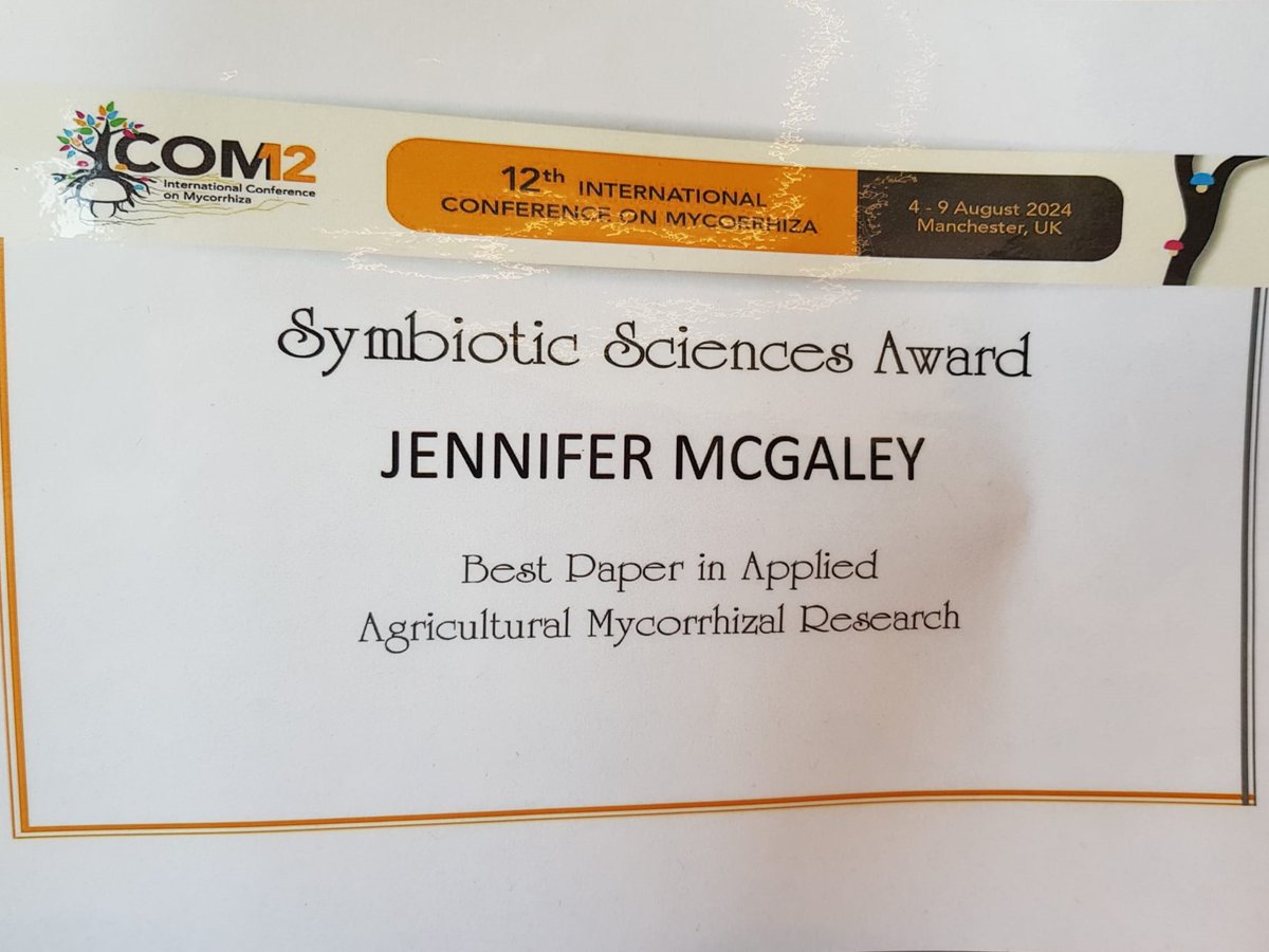 Jen McGaley (@jenmcgaley) on Twitter photo Back to the lab after a fantastic week immersed in mycorrhiza research <a href="/ICOM_12/">12th International Conference on Mycorrhiza 2024</a> 🍄
Thanks to the organisers for a top conference, and to <a href="/mycorrhiza_ims/">International Mycorrhiza Society</a> and <a href="/SymSciences/">Symbiotic Sciences</a> for the very unexpected award for our AMSlide paper! 🔬🌾doi.org/10.1111/jmi.13… Back to the lab after a fantastic week immersed in mycorrhiza research <a href="/ICOM_12/">12th International Conference on Mycorrhiza 2024</a> 🍄
Thanks to the organisers for a top conference, and to <a href="/mycorrhiza_ims/">International Mycorrhiza Society</a> and <a href="/SymSciences/">Symbiotic Sciences</a> for the very unexpected award for our AMSlide paper! 🔬🌾doi.org/10.1111/jmi.13…
