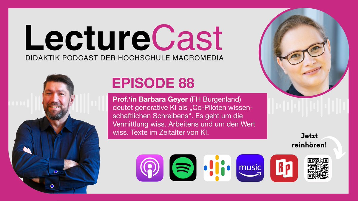 Hebbel-Seeger (@ahs_hh) on Twitter photo "KI unterstützt als Co-Pilot wissenschaftliches Schreiben, so lange die Studierenden nicht zum Co-Piloten der KI werden", sagt Prof.'in Barbara Geyer (FH Burgenland/AUT) in der 88. Episode des <a href="/hs_macromedia/">Hochschule Macromedia</a> #LectureCast podcasters.spotify.com/pod/show/macro… "KI unterstützt als Co-Pilot wissenschaftliches Schreiben, so lange die Studierenden nicht zum Co-Piloten der KI werden", sagt Prof.'in Barbara Geyer (FH Burgenland/AUT) in der 88. Episode des <a href="/hs_macromedia/">Hochschule Macromedia</a> #LectureCast podcasters.spotify.com/pod/show/macro…
