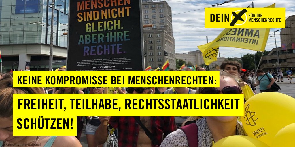 Am 1. September ist #Landtagswahl! Es gibt viele Gründe,  mit der Politik unzufrieden zu sein. Das darf aber nicht zu Wahlentscheidungen führen, die die Situation mancher schlimmer macht. Deshalb: #DeinXfürMenschenrechte! 
Mehr Infos: wahlen-amnesty.de 
#ltw2024 #sachsen