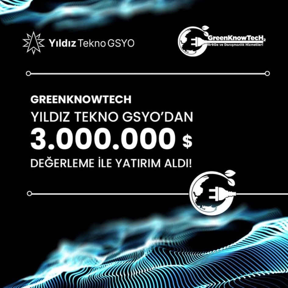 YTÜ Teknopark’ın yıldızları parlamaya devam ediyor! ⭐
YTÜ bir hidrojen üniversitesidir. 
♻️Yenilikçi hidrojen yakıt hücresi teknolojisi ve çevre dostu enerji çözümleri sunan Greenknowtech, Yıldız Tekno GSYO’dan 3MUSD değerleme ile yatırım aldı!

Greenknowtech ekibini tebrik