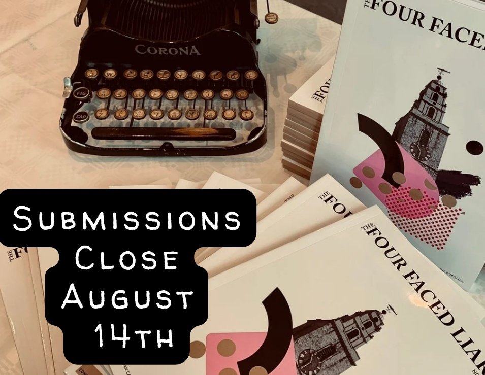 The Four Faced Liar (@the4facedliar) on Twitter photo Only 2 days left to send us your work! Our submission window for Issue #3 closes at midnight on August 14th. <a href="/IrishWritersCtr/">Irish Writers Centre</a> <a href="/PENIreland/">Irish PEN</a> <a href="/MunLitCentre/">Munster Literature Centre</a> <a href="/writing_ie/">writing.ie</a> <a href="/poetryireland/">Poetry Ireland / Ăigse Ăireann</a> Only 2 days left to send us your work! Our submission window for Issue #3 closes at midnight on August 14th. <a href="/IrishWritersCtr/">Irish Writers Centre</a> <a href="/PENIreland/">Irish PEN</a> <a href="/MunLitCentre/">Munster Literature Centre</a> <a href="/writing_ie/">writing.ie</a> <a href="/poetryireland/">Poetry Ireland / Ăigse Ăireann</a>