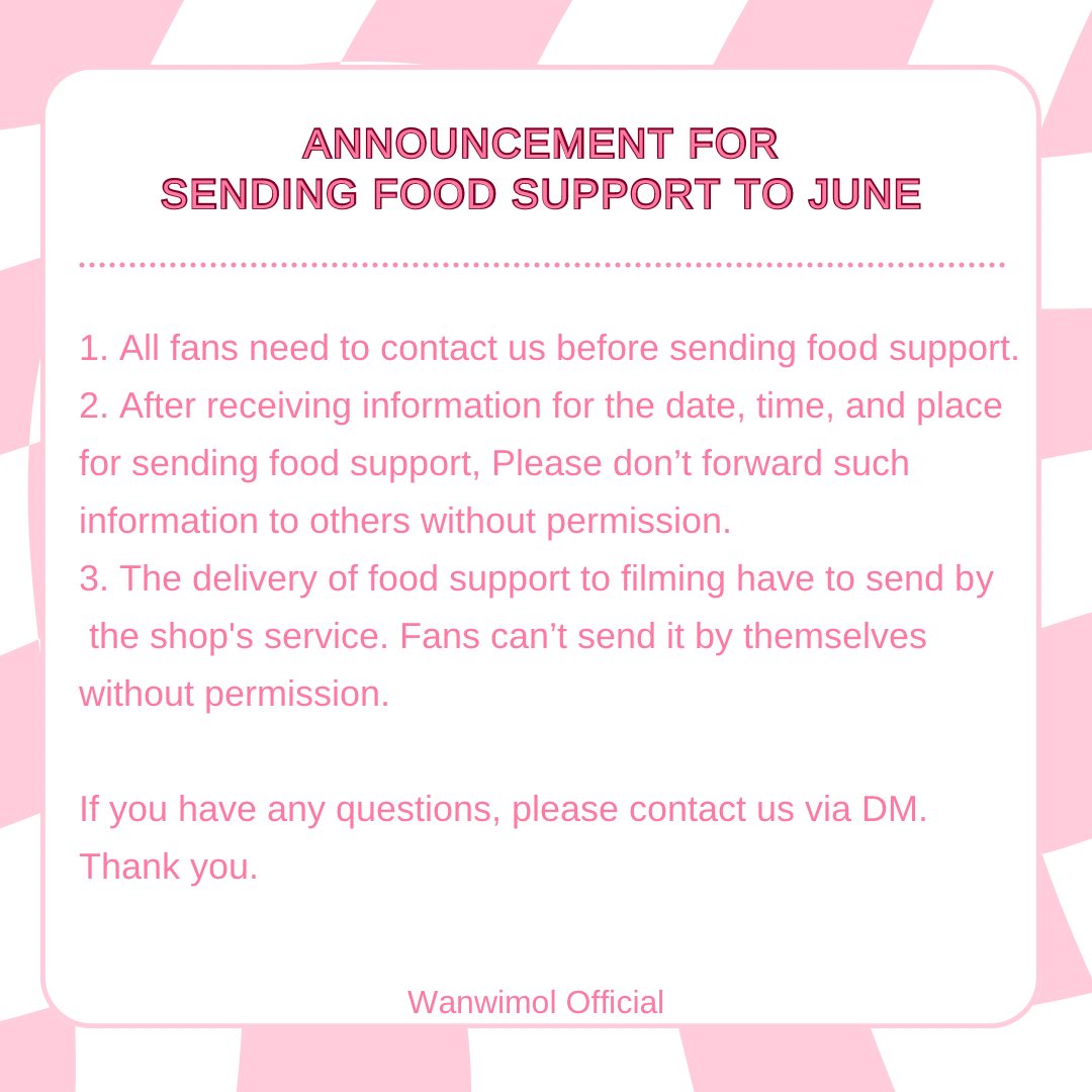 Announcement the rules for sending food support to June 📢

#junewanwimol #จูนนี่กองเสบียง