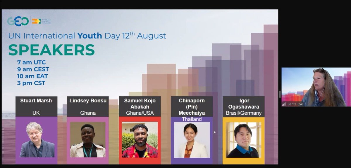 <a href="/UNYouthAffairs/">UN Youth Office</a> <a href="/UN4Youth/">UNYouth</a> <a href="/GEOSEC2025/">Group on Earth Observations</a> <a href="/ilo/">International Labour Organization</a> <a href="/cymgunep/">Children & Youth Major Group to UNEP</a> <a href="/CHYouth4Climate/">Swiss Youth for Climate</a> <a href="/WondyAK/">Wondwosen (Wondy) Asnake Kibret</a> <a href="/ISWA_org/">ISWA</a> <a href="/iheid_ec/">IHEID Environmental Committee</a> <a href="/CITES/">CITES</a> “Integrating #youth voices into #EarthObservations is crucial for innovation, inclusivity &amp; sustainability.”

The <a href="/GENetwork/">GENeva Environment Network</a> was at <a href="/GEOSEC2025/">Group on Earth Observations</a> #YouthDay celebration on youth's views on Earth observations potential to support #SustainableDevelopment.

▶️ geoaquawatch.org/international-…