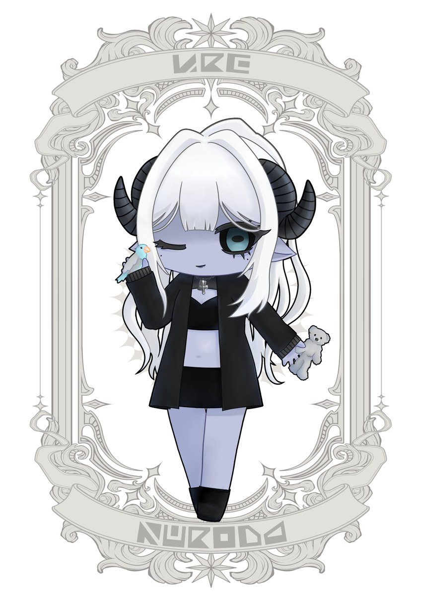 くろだ めおちゃん（<a href="/__i6/">中身変わります</a>）ファンアート🤍🖤
異色肌はいいぞ……