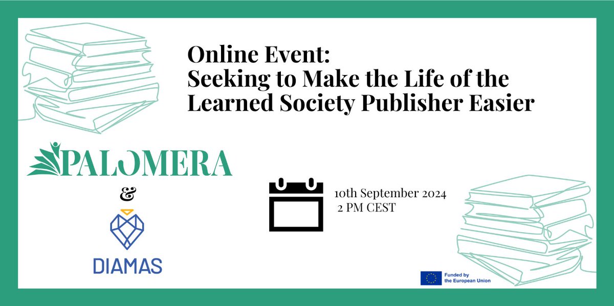 A new webinar by #PALOMERA &amp; <a href="/DiamasProject/">DIAMAS Project</a>, hosted by <a href="/tsv_media/">TSV</a>, is coming up! Learn about revenue streams for #DiamondOA and cost-saving in OA journal &amp; book publishing while collaborating. More info: ow.ly/TAIy50SVAXo Register: ow.ly/6pAm50SVAXn
