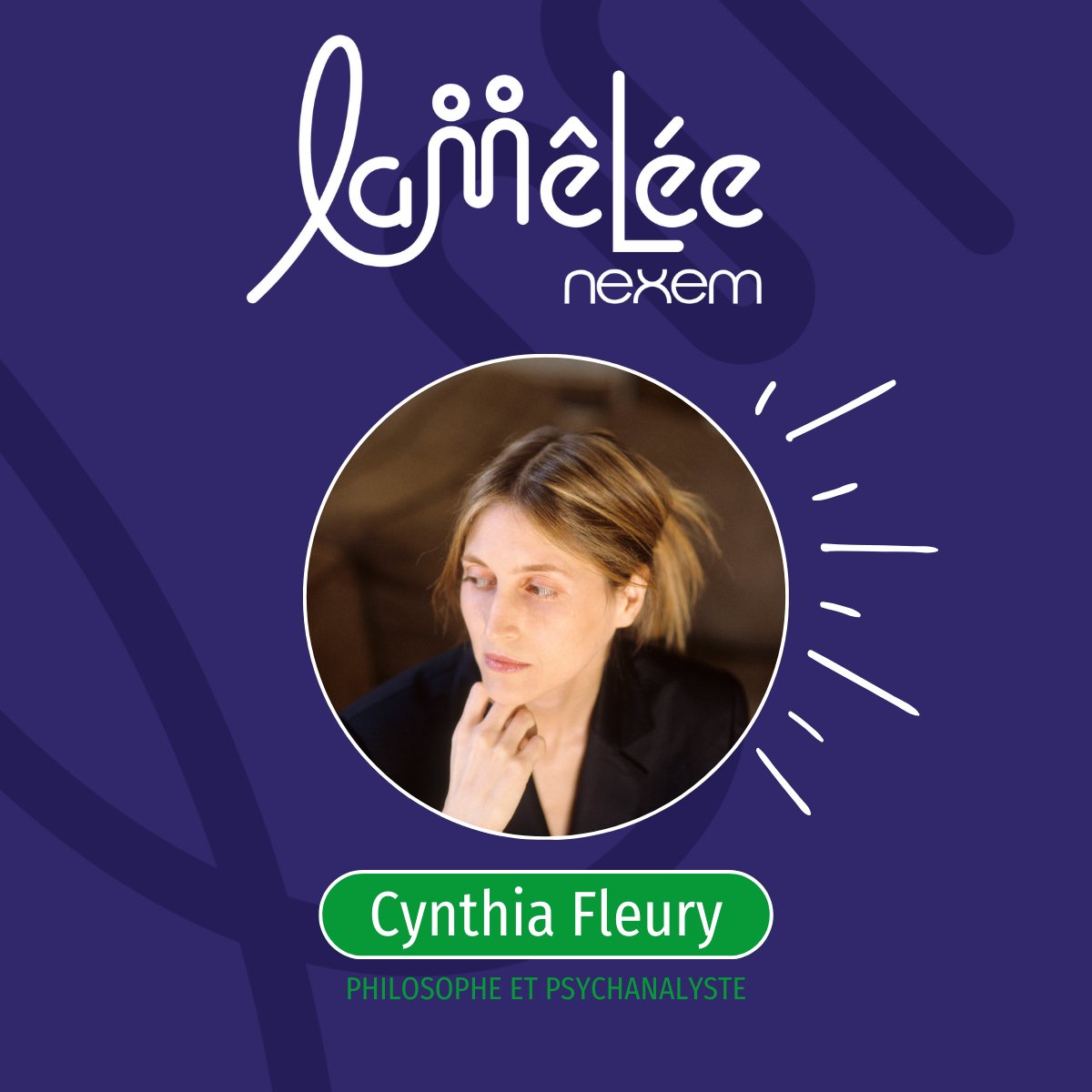 📍 Retrouvez @CynthiaFleury, philosophe et psychanalyste, lors de sa venue à #LaMêléeNexem2024 qui se tiendra les 9 &amp; 10 octobre prochains à Reims.

Envie d’y assister ?

🎫 N'attendez plus et inscrivez-vous : bit.ly/3W1sD1Z