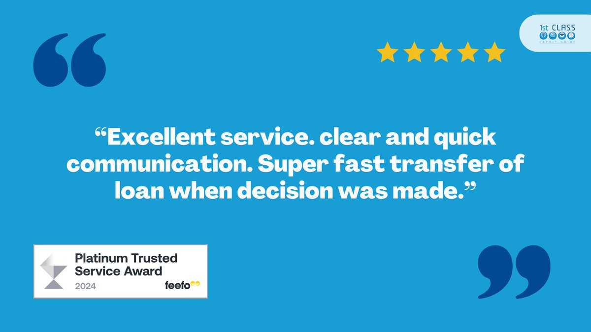 Borrow with us for excellent service, clear and quick communication, and a speedy transfer once approved✅ 

Experience the credit union difference💫
1stclasscu.co.uk