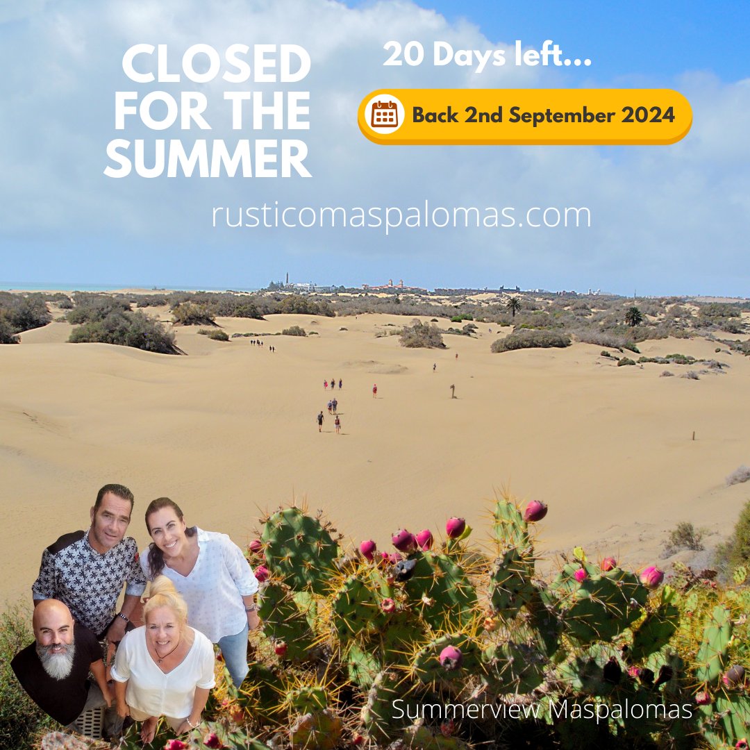 RusticoTapas's tweet image. #summerbreak #countdown happy summer greetings from Maspalomas, we are back in 20 days!