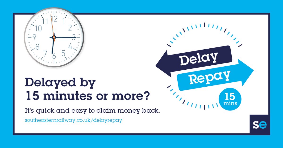 Se_Railway's tweet photo. If you've been delayed by 15 minutes or more because of the earlier signalling problem at #StoneCrossing, don't forget to claim Delay Repay: https://t.co/xdQL4BTzWl https://t.co/Bm570JQ4dp