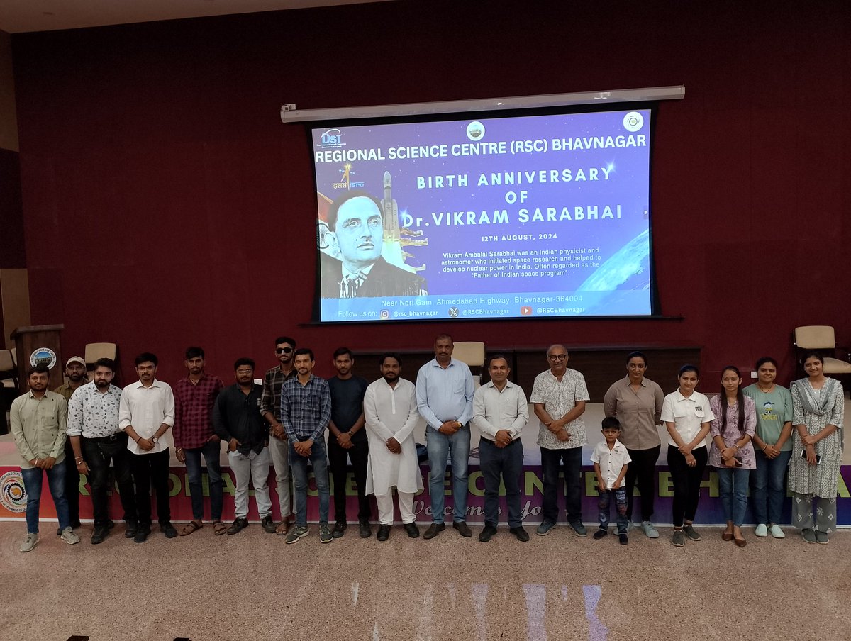 ManishaK9944's tweet image. Remembering Dr. Vikram Sarabhai, father of India's #spaceprogramme, on his birth anniversary! His vision and #contribution to #Indianspace exploration continues to #Inspired us. This birth anniversary celebration at @RSCBhavnagar  is a #reminder of his great work.