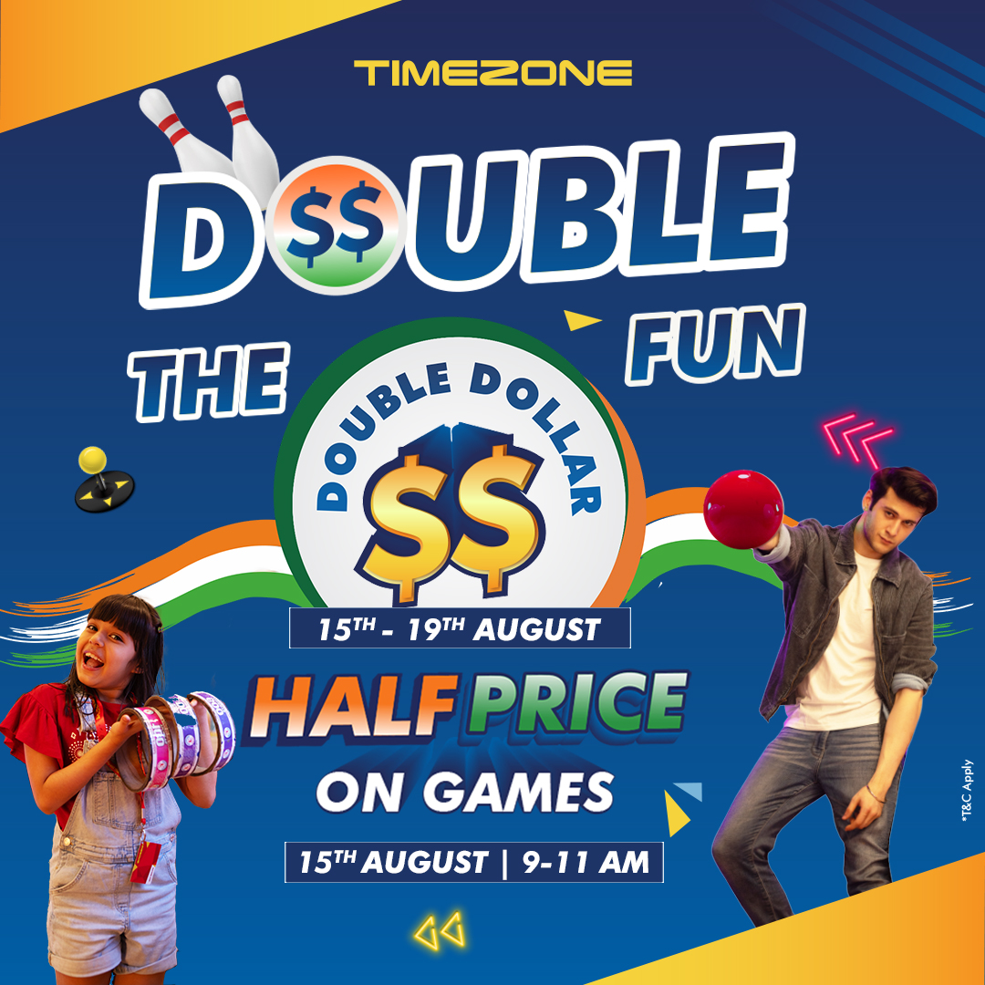 nasikcitycentre's tweet image. 🎉 DOUBLE THE FUN! 🎉 From August 15th-19th, enjoy HALF PRICE on games! 🎮 Special offer on August 15th from 9-11 AM ⏰ Don’t miss out on this chance to save big and play more. See you there!

#Timezone #DoubleDollar #ArcadeFun #CCM #CityCentreMall #nashikkar #nashikcity