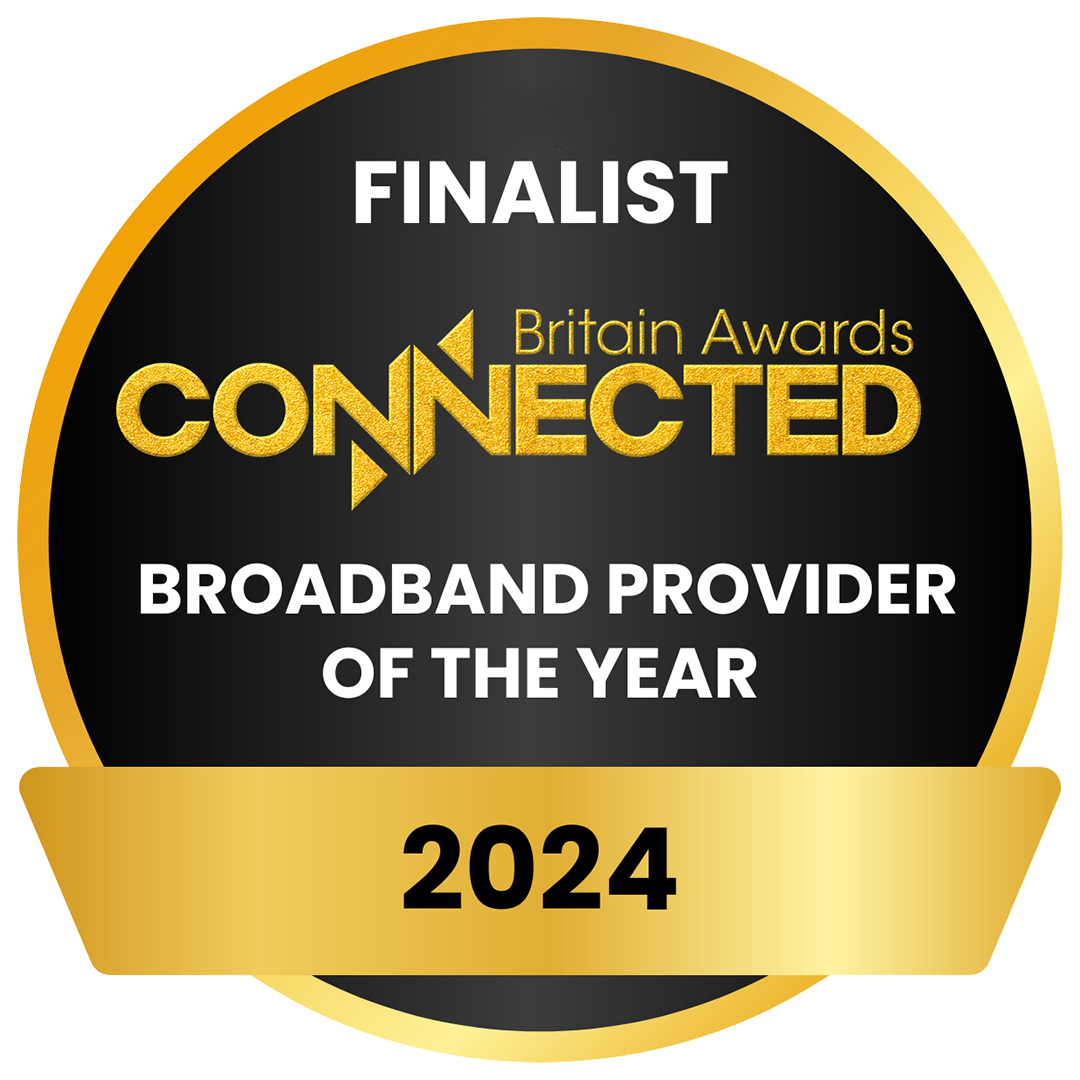Another day, another announcement! 🏆

We’re delighted to let you know that we have been shortlisted for 'Broadband Provider of the Year' at the Connected Britain Awards 2024! 🥳

The awards ceremony takes places on 11 September 🤞🏻