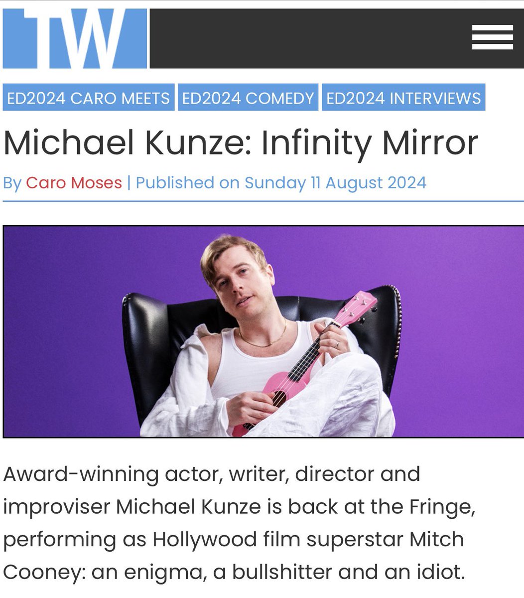 Julian Hall (@textualhealing2) on Twitter photo "It’s got everything: drama, redemption, horse stuff." <a href="/The_Kunze/">Michael Kunze</a> talks to <a href="/ThreeWeeks/">ThreeWeeks Edinburgh</a> about his debut solo show 'Infinity Mirror' <a href="/FollowTheCow/">Underbelly Edinburgh</a> Cowgate, 12.55pm from 13/8 threeweeksedinburgh.com/article/michae… "It’s got everything: drama, redemption, horse stuff." <a href="/The_Kunze/">Michael Kunze</a> talks to <a href="/ThreeWeeks/">ThreeWeeks Edinburgh</a> about his debut solo show 'Infinity Mirror' <a href="/FollowTheCow/">Underbelly Edinburgh</a> Cowgate, 12.55pm from 13/8 threeweeksedinburgh.com/article/michae…