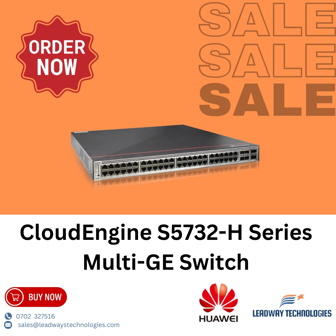 LeadwayTechLLP's tweet photo. 🚨 Network Game-Changer Alert! 🚨 Cloud Engine S5732-H Series Multi-GE Switch from Leadway Tech is selling fast!
🔥 Boost performance 💼 Scale your biz ⚡ Quick deployment
Limited stock! Act now: 📞 0702327516 📧 sales@leadwaystechnologies.com
#NetworkUpgrade #LeadwayTech https://t.co/K8xyuPLR6i