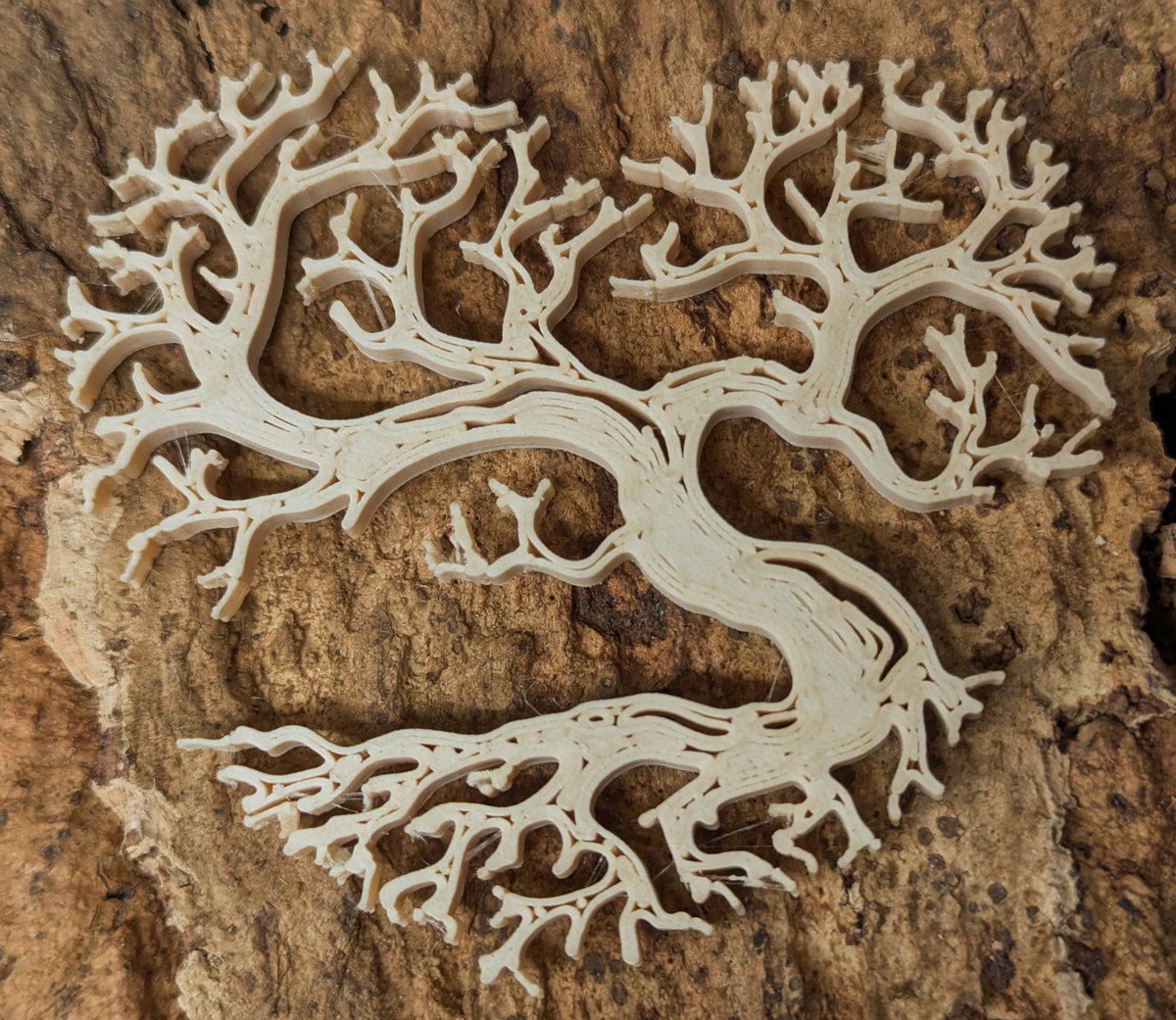 This heart tree design by printables.com/@JuraSvebis_11… in Printables.com is the perfect model to pair with the new  Prusament Woodfill filament. <a href="/Prusa3D/">Prusa3D</a>