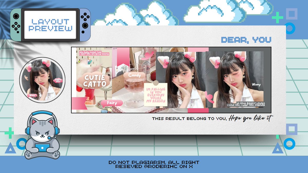 hai, kalau lewat boleh bantu repost? maaksih yaa #zonauang

aku bawa 3 layout ready stock wony wonyoung foto terbaru foto baru yaaa. 

Harga ada dialt, beserta kode. QRIS free retext

t layout wony wonyoung foto baru terbaru