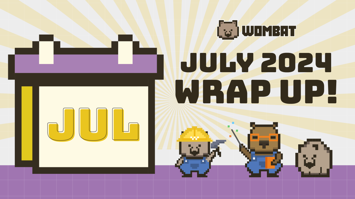 WombatExchange's tweet photo. Hey #TeamWombat, how are you all doing? ๐ป
July has been a wild ride for us with the @wompets_ Alpha Launch and the groundbreaking Volatile Pool launch.
Weโre buzzing with excitement and ready to keep pushing forward! ๐
So, what did we achieve last month? Letโs dive in! ๐งต