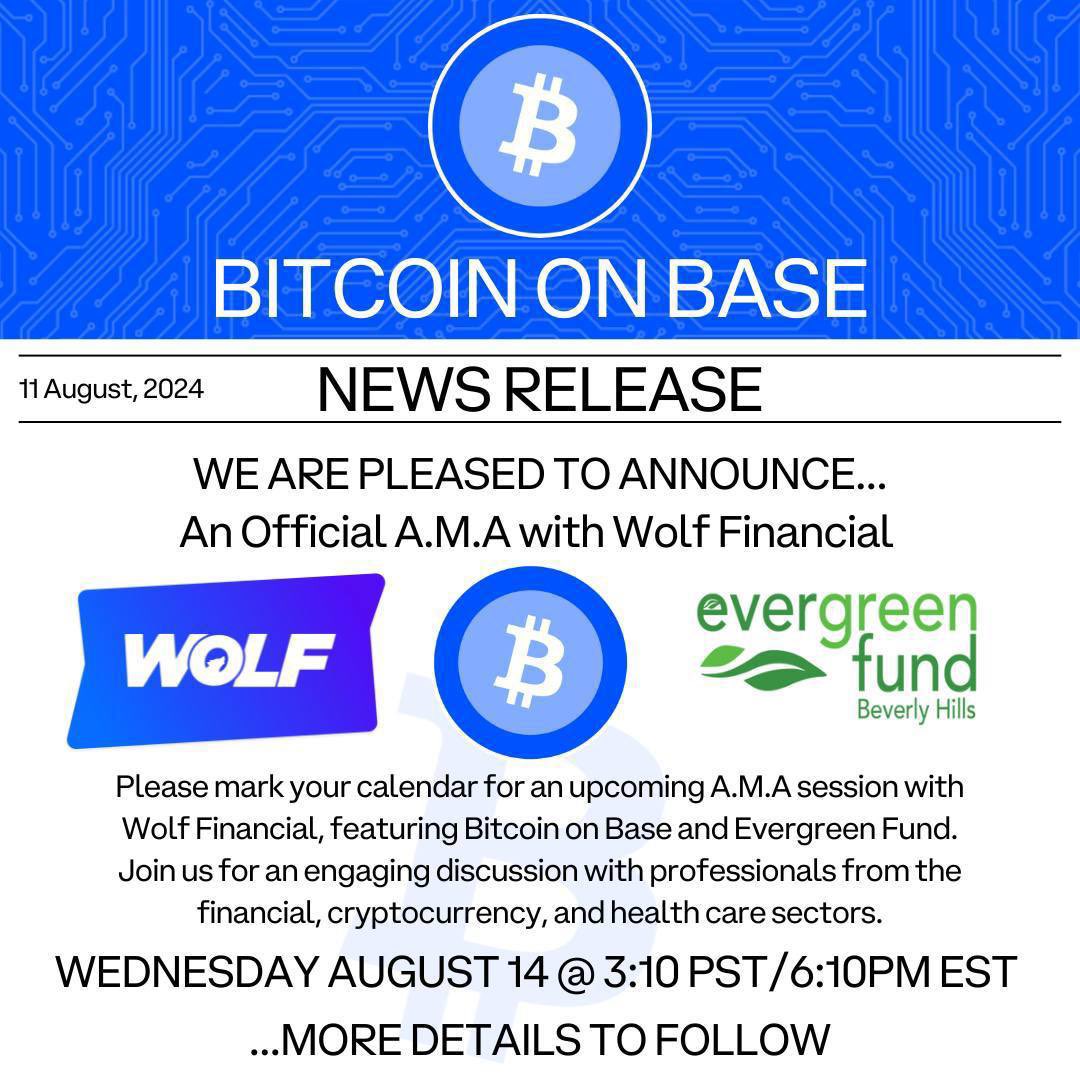 cryptoclear2's tweet photo. Let's Make History Together:
Join the $BTCB Revolution on Base
Are you ready to be part of something truly groundbreaking? $BTCB is more than just a token; it's a movement. A community-driven force propelling innovation on the Base layer.
#BTCB #WOLF_financial #BTC_On_Base https://t.co/Jcfgr2qhbE