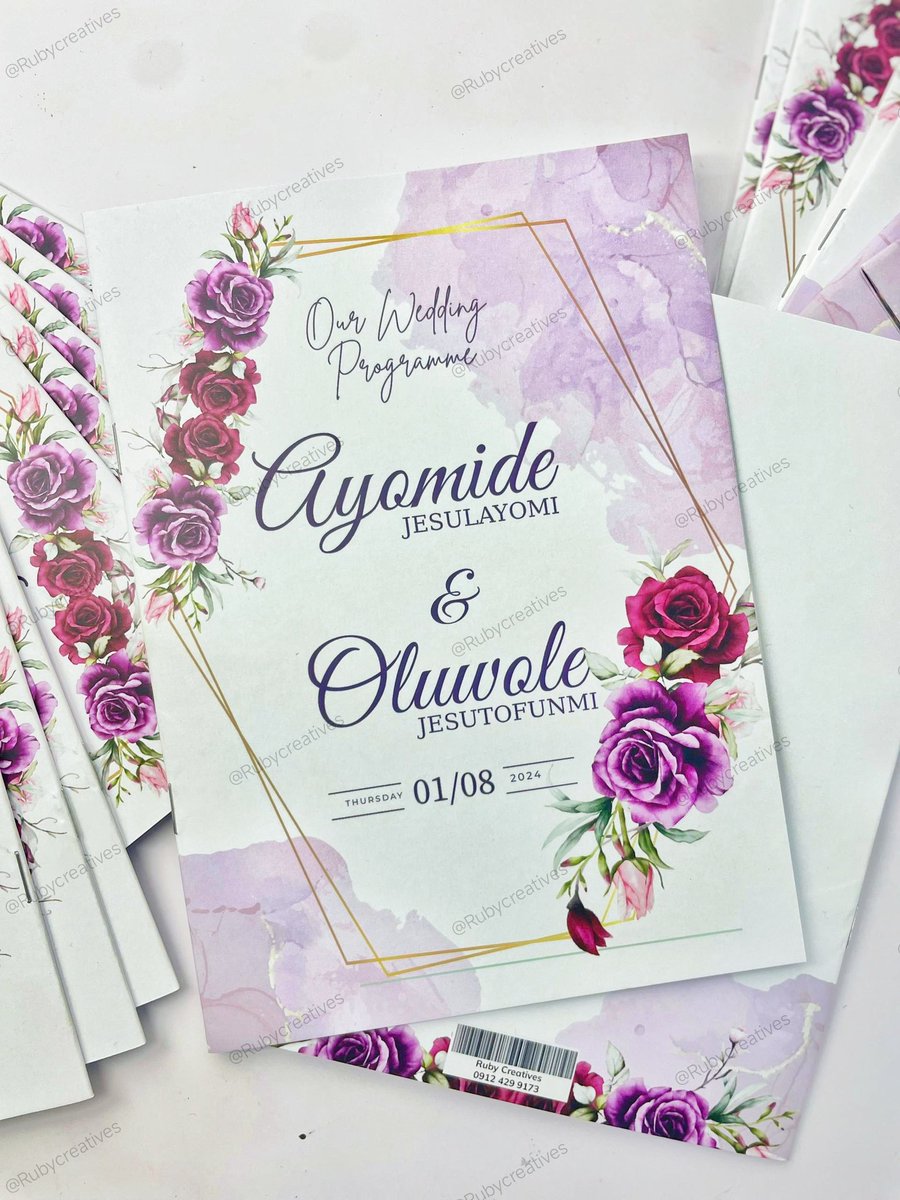Rubycreatives_'s tweet image. Let&apos;s make your wedding stand out through our stunning designs and prints.

Wedding Design &amp;amp; Print needs;
Invitation Cards / E-invites
Wedding Order of programme
Souvenirs - Jotters, Journals etc.

#weddings #weddingbranding #eventbranding #prints #weddingprints #custommade