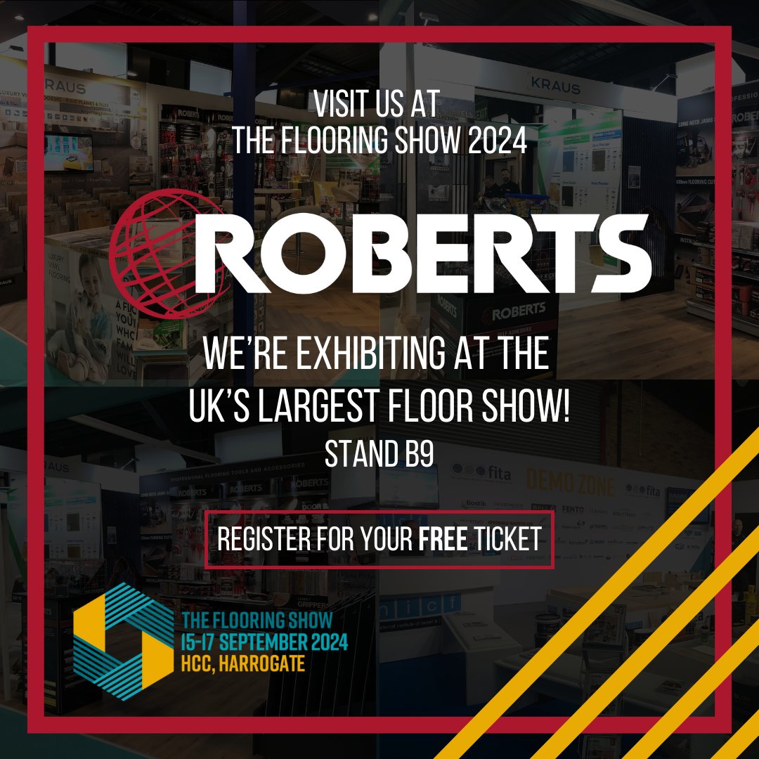 ⭐Join us at The Flooring Show 2024⭐

We are thrilled to announce that Roberts UK will once again be an exhibitor at The Flooring Show 2024 in September🧰🛠️

#flooringshow2024 #robertsuk #freetiockets #industryevent #networking #interiordesign