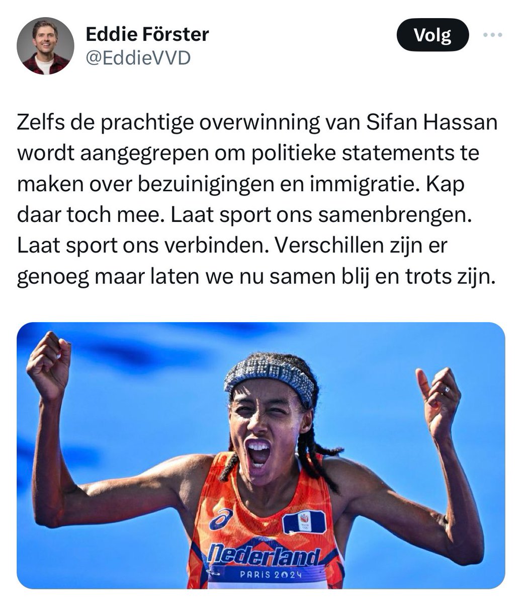 Eddie Förster van de VVD vindt het vervelend geconfronteerd te worden dat zijn partij meewerkt met het afbreken van de breedte sport en dat onder dit bewind Sifan nooit in Nederland was geweest. De waarheid is hard Eddie.