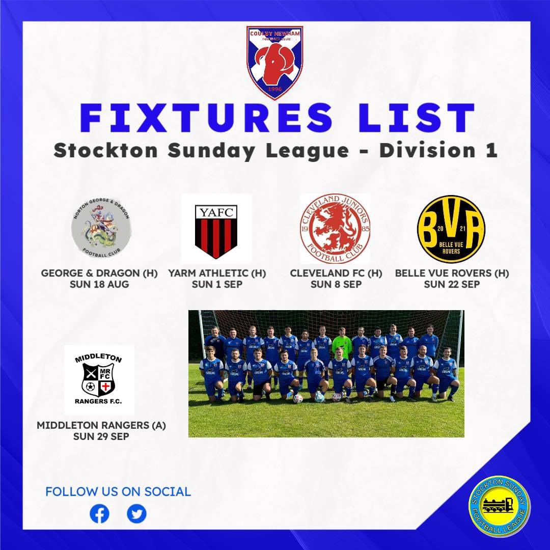 First 5 fixtures for the upcoming season. UTC! 🔴🔵