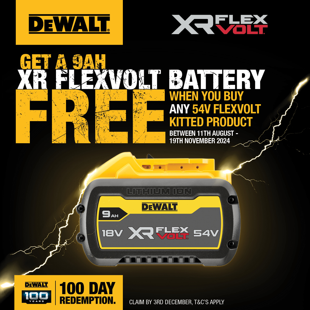 TooledUpDotCom's tweet image. 100-DAY DEWALT REDEMPTION 🔥

🚨 Get a FREE Battery with Your Purchase!
Promotion Period: August 11th - November 19th

Claim here: bit.ly/3yMyAYK 👈