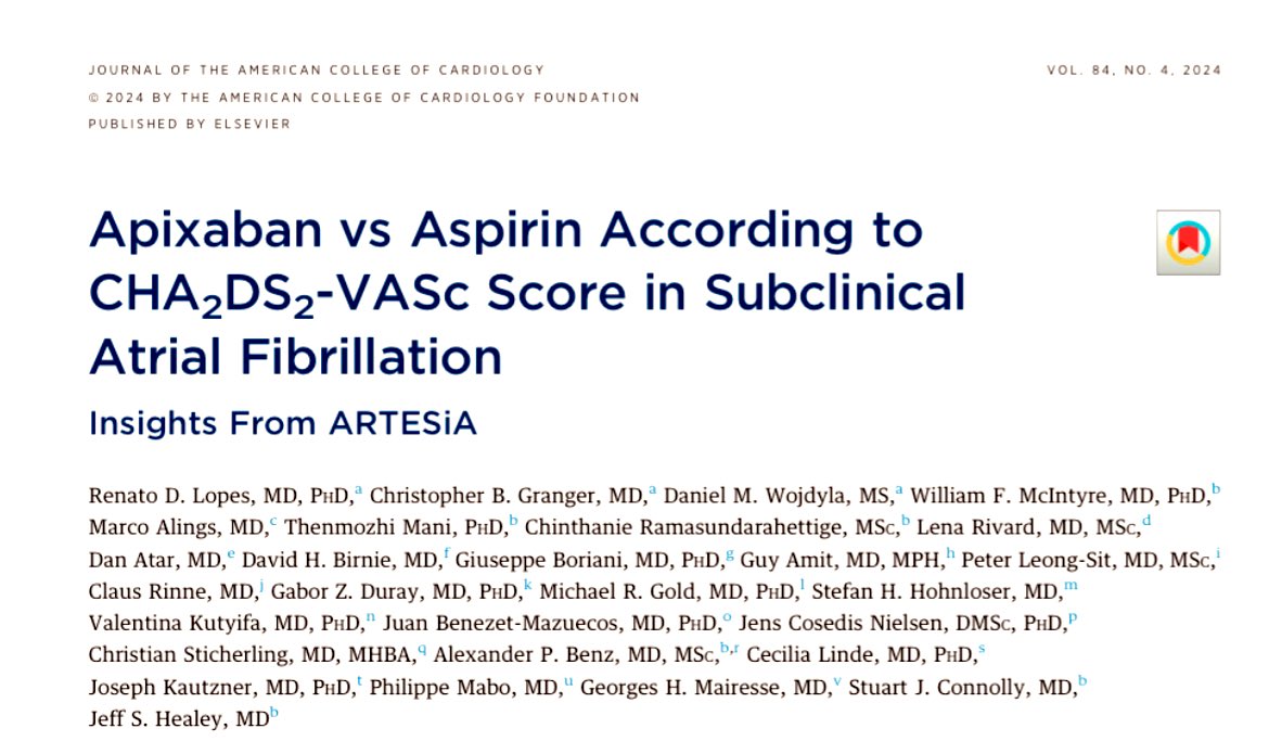 Juan Benezet (@juanbenezet) on Twitter photo Subclinical AF / AHRE in PM patients
ANTICOAGULATION 🩸🧠
Not for all … 🆗
Then…For who⁉️<a href="/Artesia_RCT/">The ARTESiA Trial 🇨🇦</a> subanalysis… ✨CHADSVASc! ✨<a href="/ritmo_SEC/">Asociación del Ritmo Cardiaco</a> <a href="/secardiologia/">Soc Esp Cardiología</a> <a href="/SIAC_cardio/">SIAC</a> <a href="/UICARdiologia/">Unidad Integral de Cardiología - UICAR</a> <a href="/UICARarritmias/">UICAR Unidad de Arritmias</a> <a href="/Hospital_LaLuz/">Hospital La Luz</a> <a href="/quironsalud/">quirónsalud</a> <a href="/JACCJournals/">JACC Journals</a> Subclinical AF / AHRE in PM patients
ANTICOAGULATION 🩸🧠
Not for all … 🆗
Then…For who⁉️<a href="/Artesia_RCT/">The ARTESiA Trial 🇨🇦</a> subanalysis… ✨CHADSVASc! ✨<a href="/ritmo_SEC/">Asociación del Ritmo Cardiaco</a> <a href="/secardiologia/">Soc Esp Cardiología</a> <a href="/SIAC_cardio/">SIAC</a> <a href="/UICARdiologia/">Unidad Integral de Cardiología - UICAR</a> <a href="/UICARarritmias/">UICAR Unidad de Arritmias</a> <a href="/Hospital_LaLuz/">Hospital La Luz</a> <a href="/quironsalud/">quirónsalud</a> <a href="/JACCJournals/">JACC Journals</a>