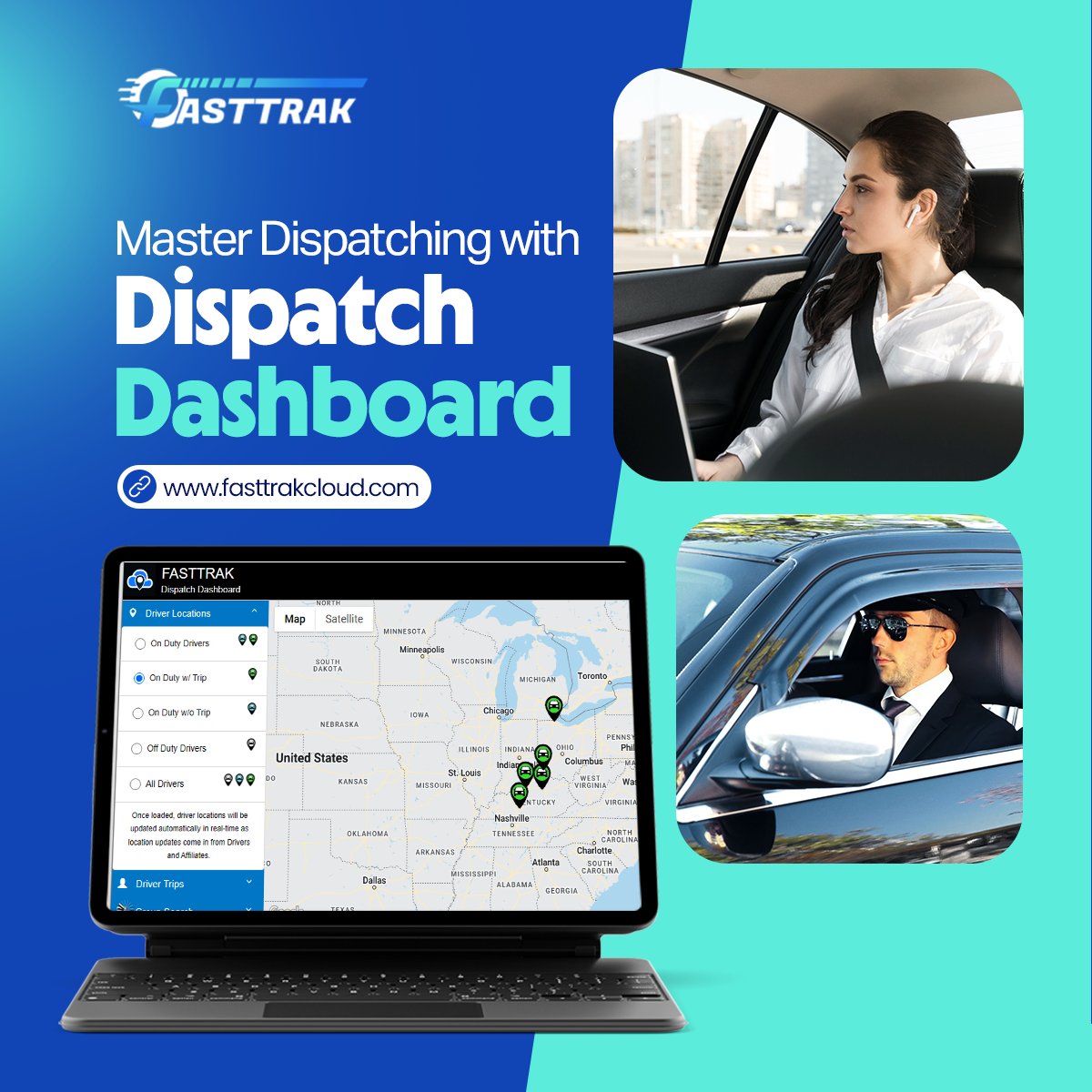 FASTTRAKCloud's tweet image. Optimize your dispatch operations with the FASTTRAK Dispatch Dashboard. Track job locations, assign rides, and monitor driver activity all in one place. Boost efficiency and keep your fleet running smoothly! Explore more: fasttrakcloud.com #DispatchDashboard #LimoDispatch