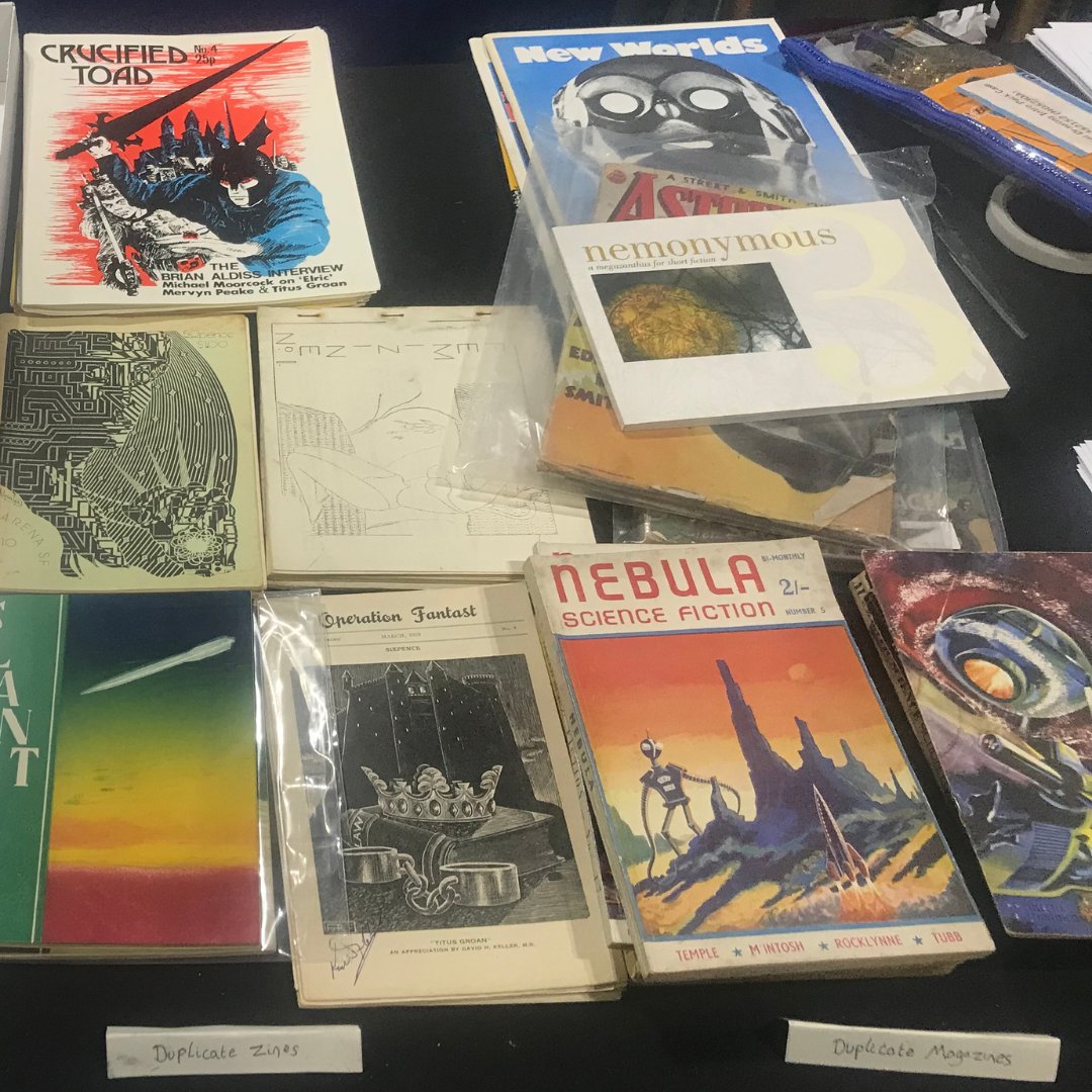University of Liverpool Library (@livunilibrary) on Twitter photo Tom Dillon, Science Fiction Collections Curator for <a href="/LivUniSCA/">LivUni SCA</a> attended the 82nd World Science Fiction Convention in Glasgow over the weekend🌌
It was a joy to share an array of artefacts from names such as Olaf Stapledon and John Wyndham with the public. Tom Dillon, Science Fiction Collections Curator for <a href="/LivUniSCA/">LivUni SCA</a> attended the 82nd World Science Fiction Convention in Glasgow over the weekend🌌
It was a joy to share an array of artefacts from names such as Olaf Stapledon and John Wyndham with the public.