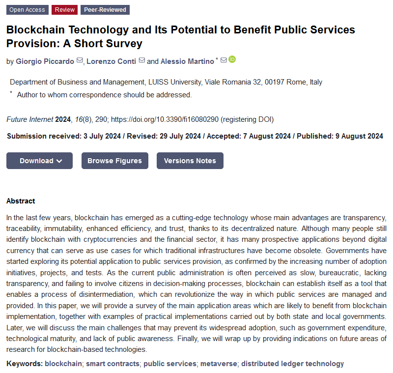 FutureInternet6's tweet photo. 🔔🔔🔔 #MDPIfutureinternet [New Published Papers in 2024] 

Title: Blockchain Technology and Its Potential to Benefit Public Services Provision: A Short Survey

https://t.co/XLY3ISwrwn

#blockchain; #smartcontracts; #publicservices; #metaverse; #distributedledgertechnology https://t.co/ul9oqtXYIH
