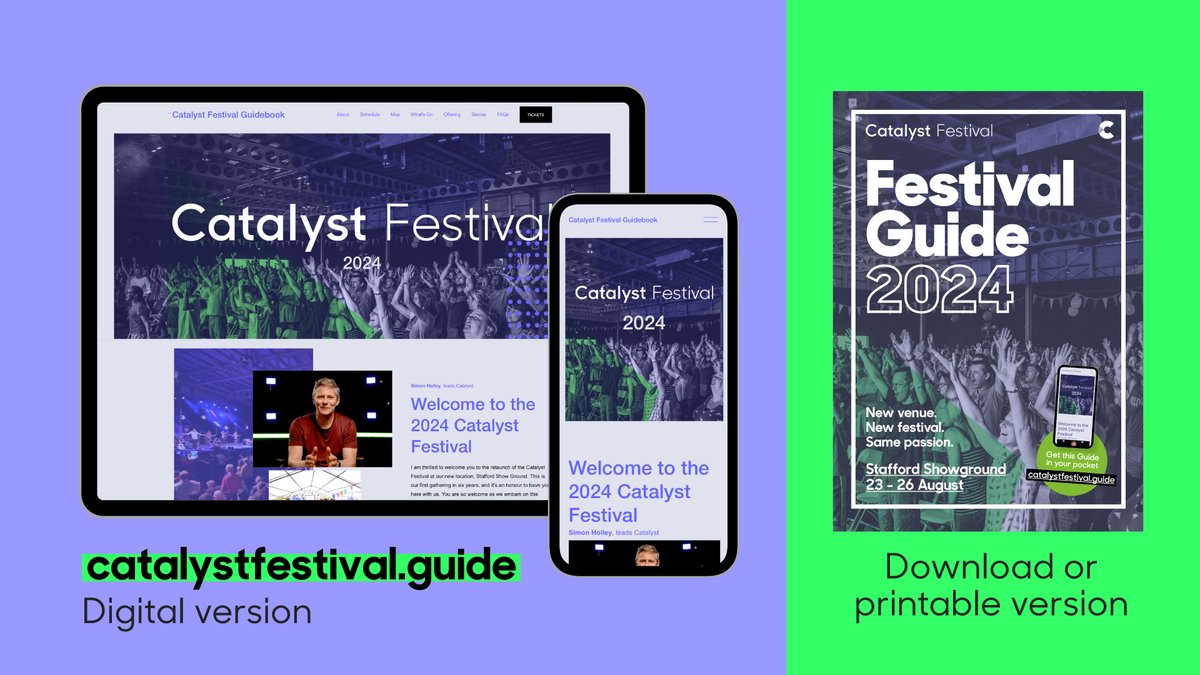 Catalyst Festival (@catalystfestuk) on Twitter photo The Catalyst Festival Guidebook is here! 🎉
Get ready with our digital guidebook—your go-to for all events. Check it out online or print a copy!
✨ Explore: catalystfestival.guide
🌿 To reduce costs & environmental impact, no printed copies at the festival.
#catalystfestival The Catalyst Festival Guidebook is here! 🎉
Get ready with our digital guidebook—your go-to for all events. Check it out online or print a copy!
✨ Explore: catalystfestival.guide
🌿 To reduce costs & environmental impact, no printed copies at the festival.
#catalystfestival