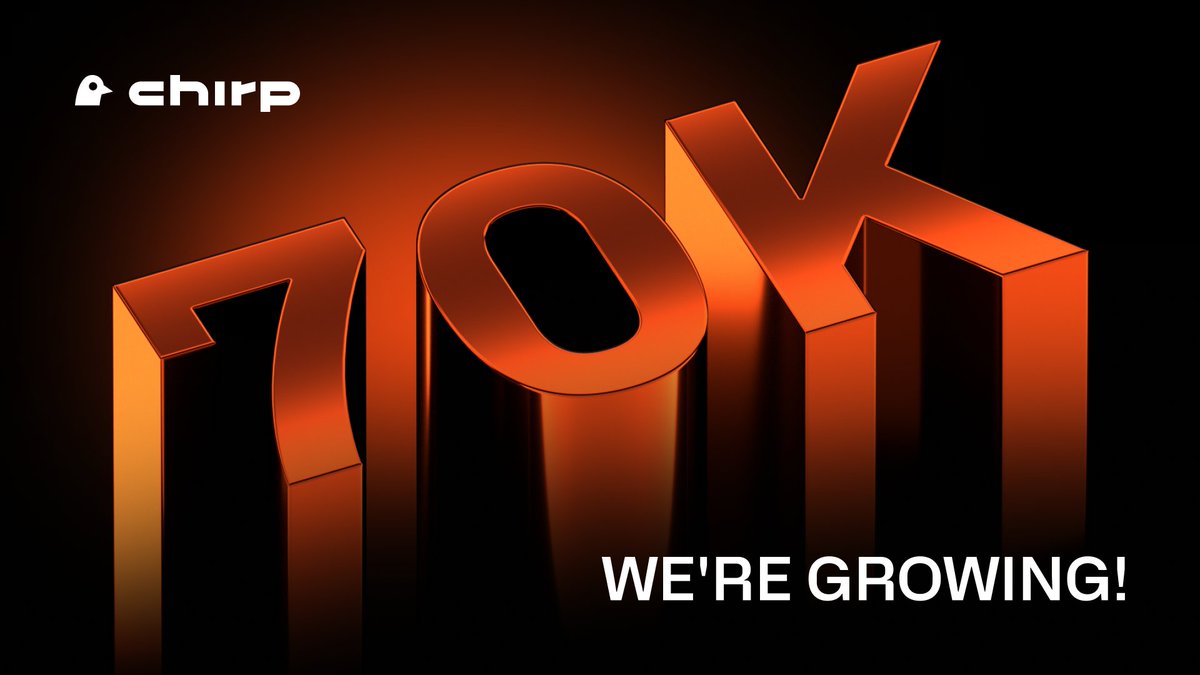 70K strong and counting – almost at 80K over the weekend! 

To all our newcomers, welcome to the <a href="/ChirpDeWi/">Chirp</a> community. 
We’re excited to have you with us as we grow and build the future of #DePIN together!