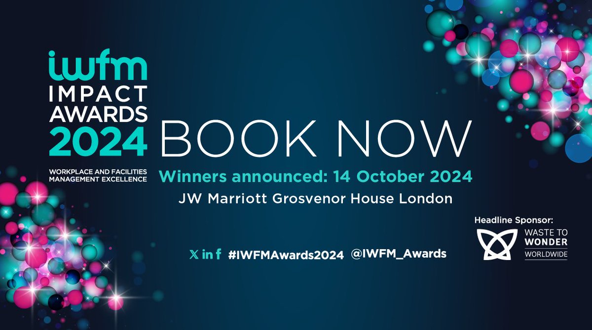 IWFM_Awards's tweet photo. Table bookings are still open for #IWFMAwards2024! Join us on 14 October at @Grosvenor_House for a sparkling drinks reception, three-course meal, entertainment from our host @StephenMangan, plus the chance to see who will become an #IWFMWinner! Book now: https://t.co/5wpgZqu0aY https://t.co/xonmGGkkCZ