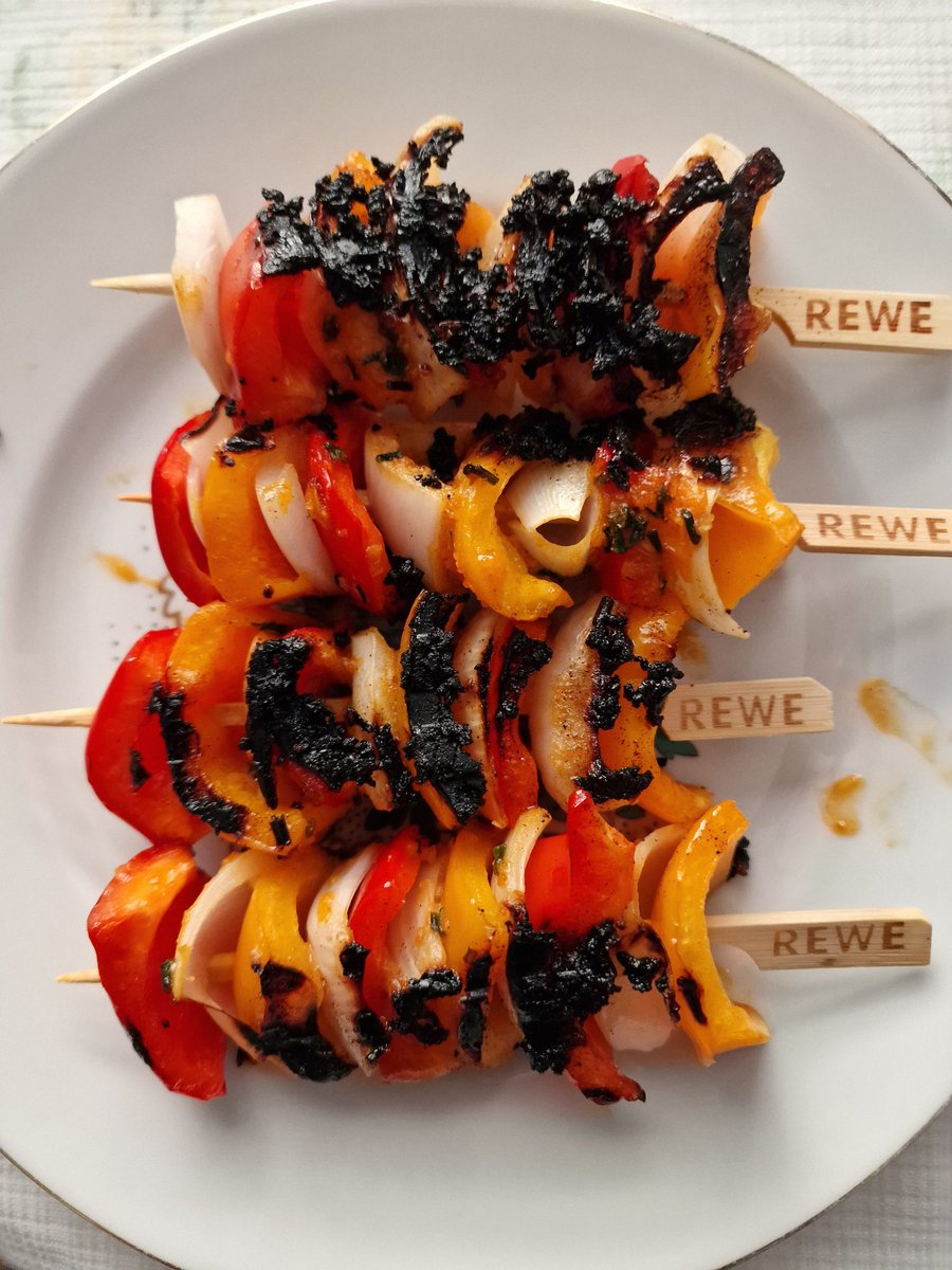 Heute gibt's mal gesunde Ernährung, Gemüsespieße, war ganz gut