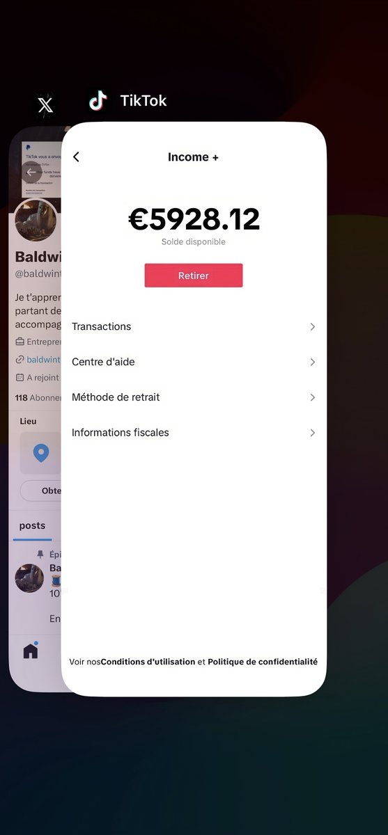 Baldwintiktok's tweet photo. Verdict après avoir testé la monétisation TikTok pendant 30 jours :

5'928€ juste en copiant des TikTok Américains en France 🇺🇸->🇫🇷

C'est impressionnant à quel point c'est facile..

Lancez-vous mes frérots 🔥 https://t.co/BE5useh6E1