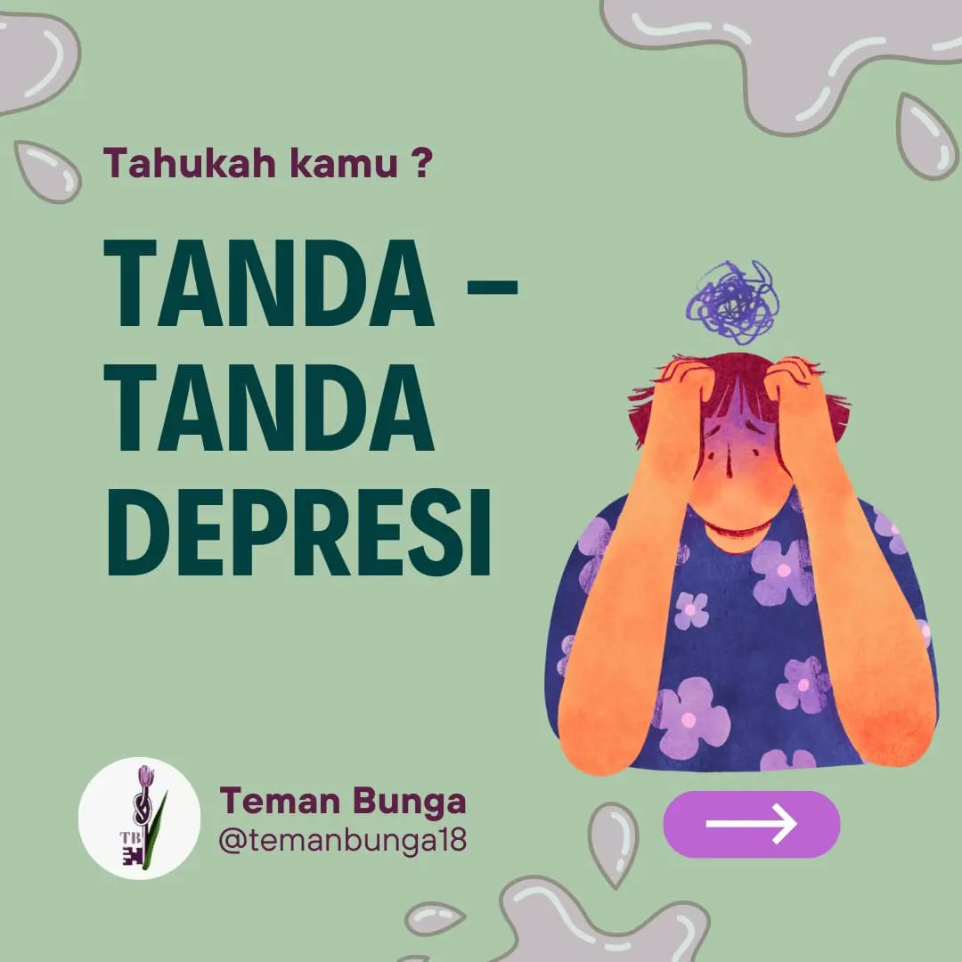 TemanBunga18's tweet photo. Depresi lebih dari sekadar "sedih". Tanda-tanda depresi bisa muncul dalam berbagai bentuk. Yuk, sama-sama peduli pada kesehatan mental. 🤗
-thread

#Depresi 
#KesehatanMental 
#temanBunga
#temanSetia
#Selflove
#curhatanHati
#CintaiDirimuSendiri
#LawanDepresi https://t.co/sNMViv3UAB