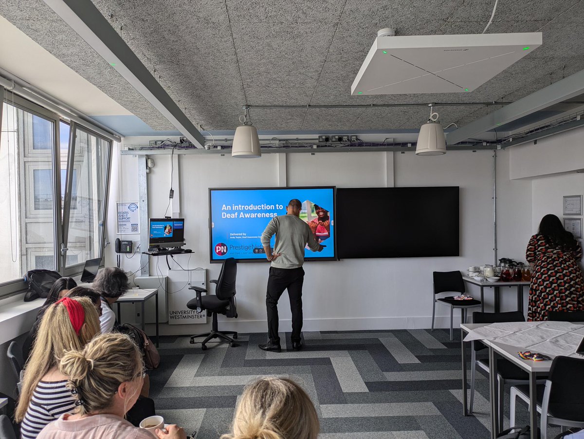 An incredible Deaf Awareness training session with Prestige Network at University of Westminster! 🌟 If you’re not sure what that is, then it’s definitely time to sign up! Let's break down barriers together. #deafawareness #inclusion #SignUpNow