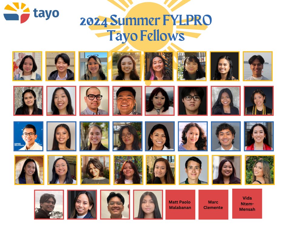 Filipino Young Leaders Program Announces Summer 2024 Class of Tayo Fellows
<a href="/FylproMabuhay/">FYLPRO</a> is excited to announce the selection of 40 FilAm young leaders for its Tayo Fellows Summer 2024 cohort. This year’s cohort is its largest cohort to date. tayohelp.com/en-us/articles…