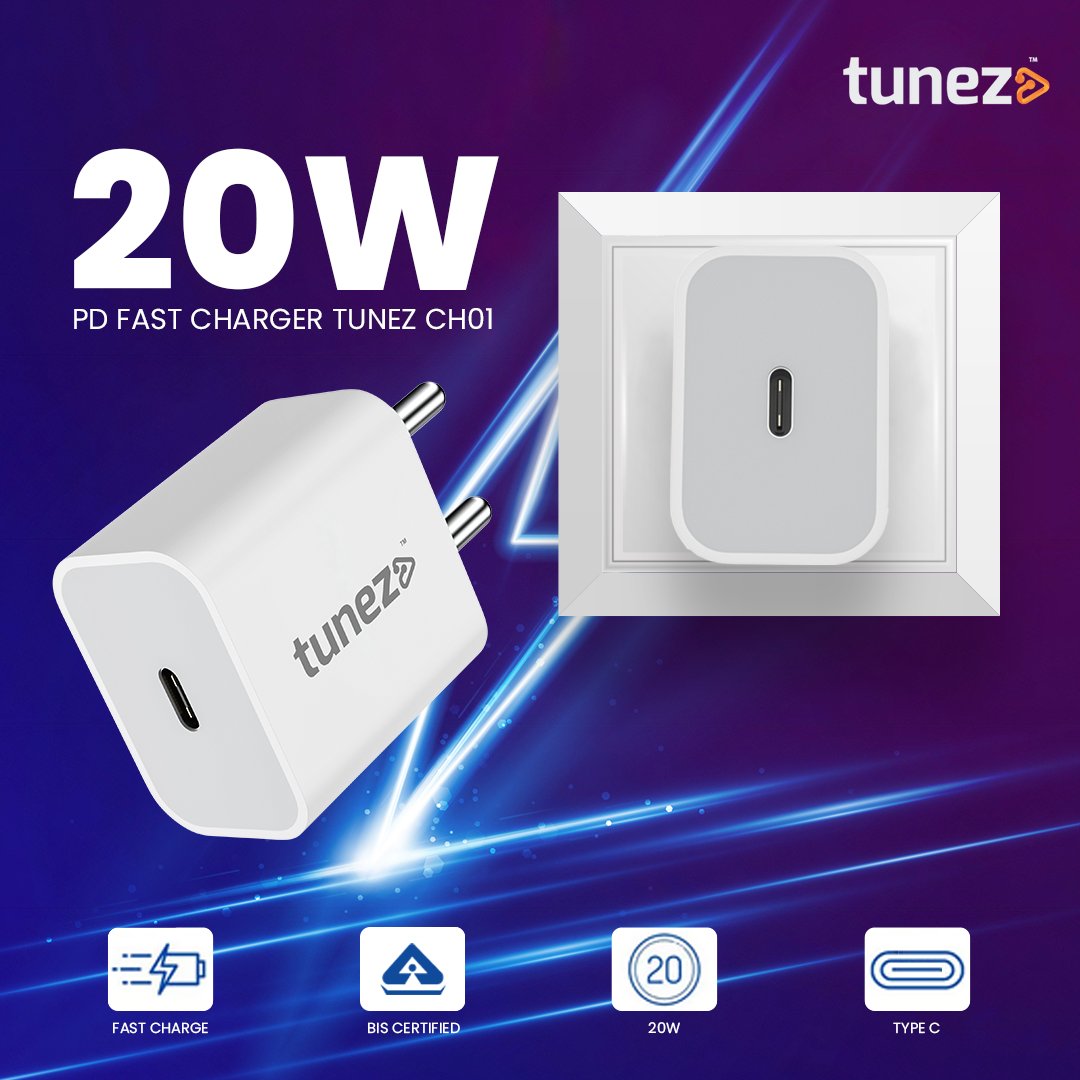 tunez_go's tweet image. Upgrade your charging speed with the Tunez CH01 20W PD Fast Charger. Reliable performance and quick power delivery for your devices. ⚡🔋

#Tunez #FastCharging #PDCharger #Gotunez