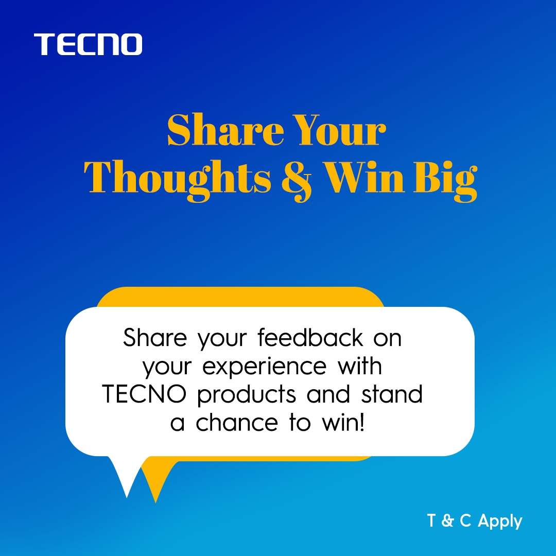 tecnomobileug's tweet photo. Lights, camera, feedback!
Share your feedback on your experience with the TECNO Products to win fantastic prizes. The more detailed, the better! It's your time to shine and be rewarded. #16YearsOfTECNO #TECNOReviewAndWin 📹✨📱 https://t.co/00LrfxxUVi