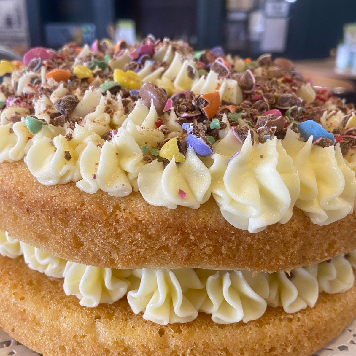 LilyandLimeLD's tweet photo. Our homemade Smartie cake made by the people we support is back in the cafe!
#eatwelldogood #seeingpotential #homemade #smartiecake https://t.co/d04bcifcuc