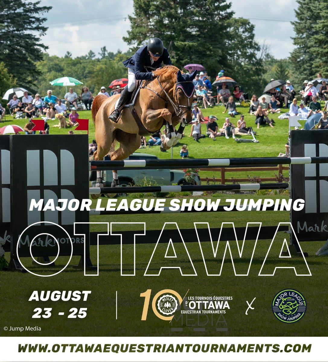 Ottawa’s Pure Country 94 (@purecountry94) on Twitter photo The most anticipated show jumping event of the year!
Major League Show Jumping Ottawa will welcome some of the world’s top ranked show jumping athletes to compete in our nation's capital! 🐎
August 23-25
Free admission for kids aged 12 and under.
<a href="/theWCParks/">Wesley Clover Parks</a> #RideTheParks The most anticipated show jumping event of the year!
Major League Show Jumping Ottawa will welcome some of the world’s top ranked show jumping athletes to compete in our nation's capital! 🐎
August 23-25
Free admission for kids aged 12 and under.
<a href="/theWCParks/">Wesley Clover Parks</a> #RideTheParks