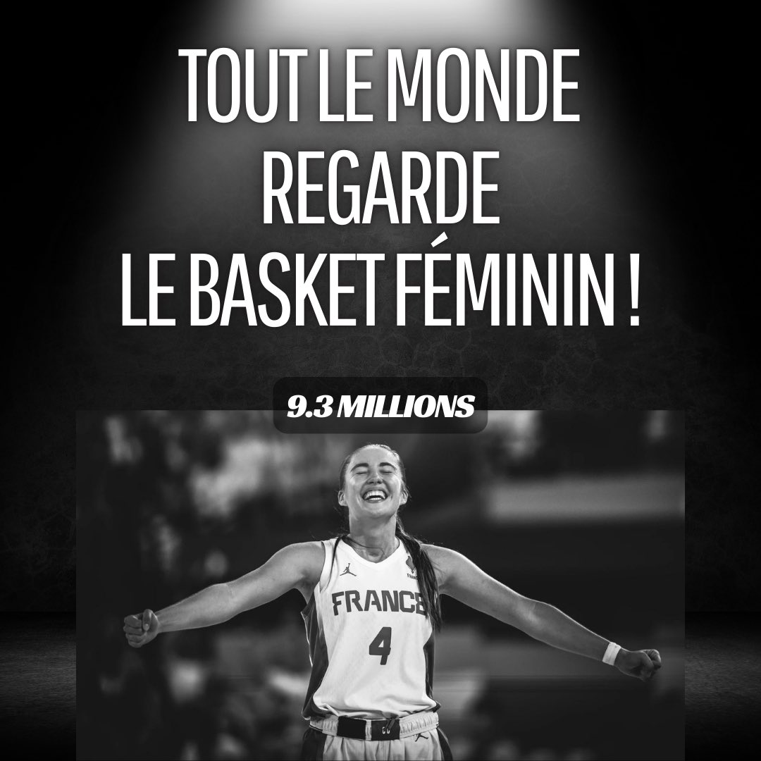 6.47 millions de téléspectateurs pour la finale France - États-Unis !
Avec un pic à 9.3 millions en fin de match (France 2).🚀🇫🇷

Source : Emilie Lopez

#basketball #Paris2024