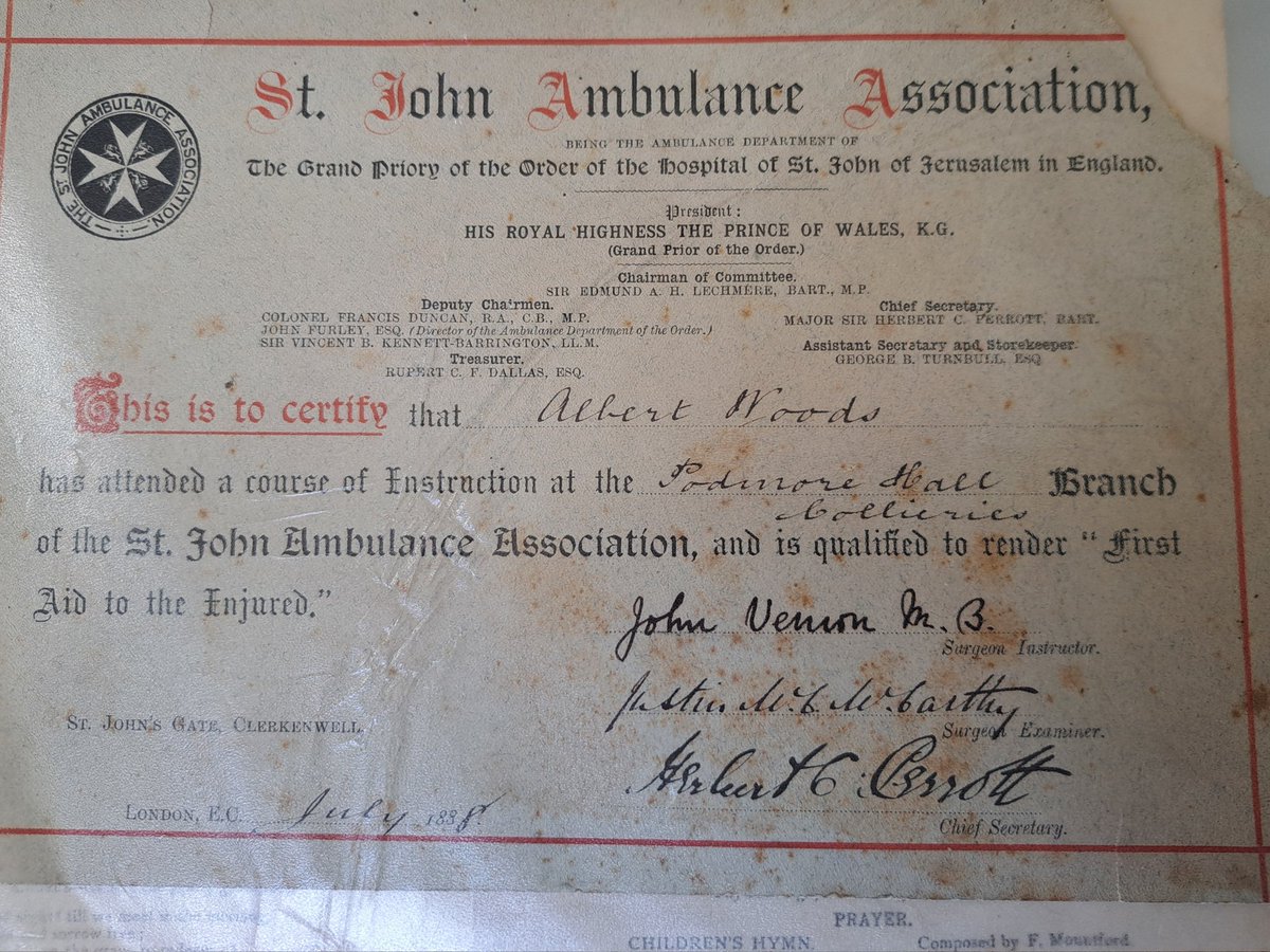 We found this in our family papers - it's a <a href="/stjohnambulance/">St John Ambulance England</a> first aid certificate awarded to my great grandfather in 1888!
