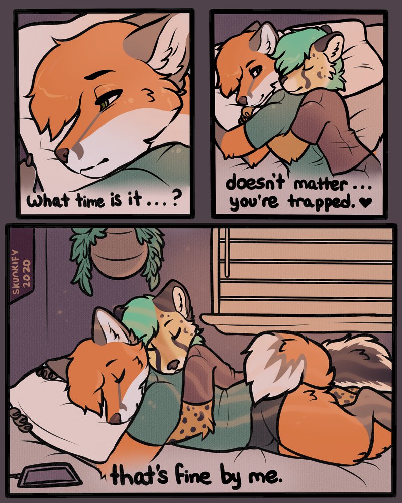 I wouldn't mind being trapped like this all day...😍

🎨 Art by CosmicCanine &amp; Skunkify (Base)