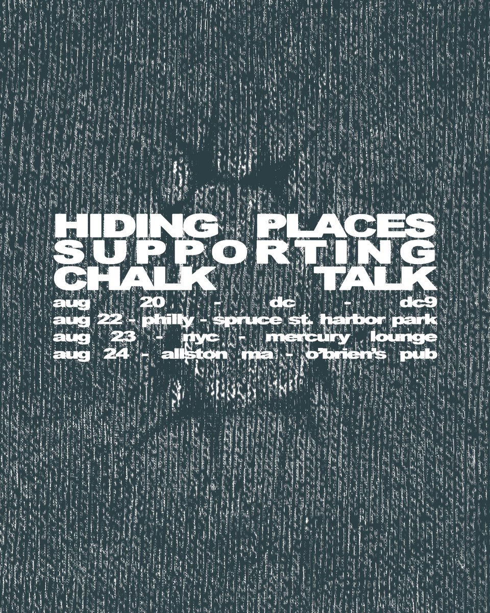 tour mode!
*ੈ✩‧₊˚༺☆༻*ੈ✩‧₊˚
8/20 DC 
8/22 Philly  
8/23 NYC 
8/24 Allston 
[^ with Chalk Talk!]
8/26 Cville 
8/27 Chapel Hill
8/28 Durham 
8/29 Raleigh
[^ with Bedrumor]
8/30 Asheville [supporting <a href="/Wednesday_Band_/">Wednesday</a> ]
9/7 Raleigh <a href="/hopscotch/">Hopscotch</a> ! 
*ੈ✩‧₊˚༺☆༻*ੈ✩‧₊˚